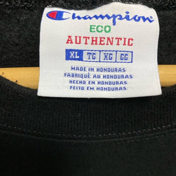 Champion Men’s Black Vintage Graphic Logo 100% Cotton Sweatshirt Size XL - Picture 5 of 8